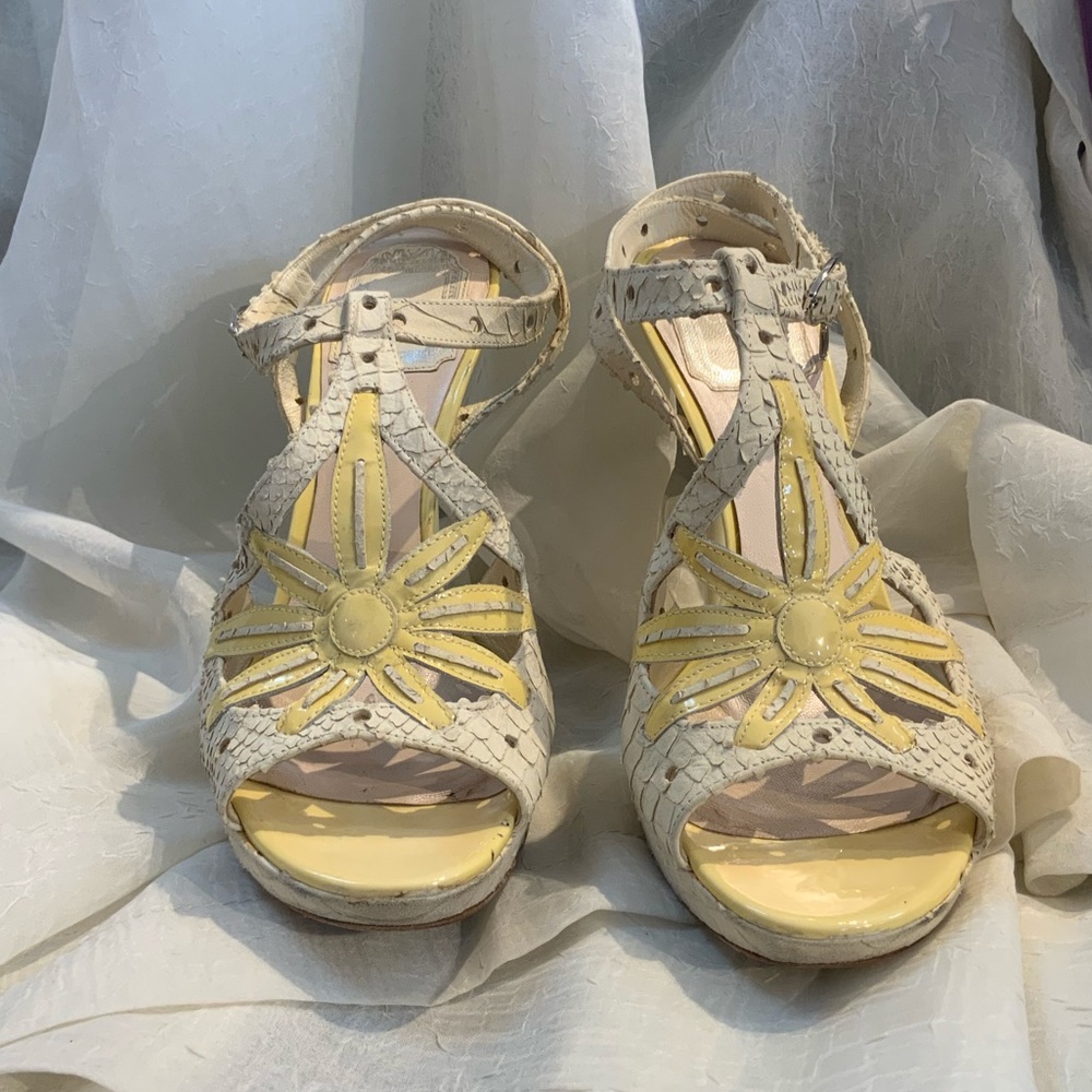 Christian Dior Flower Distressed Sandal Heels